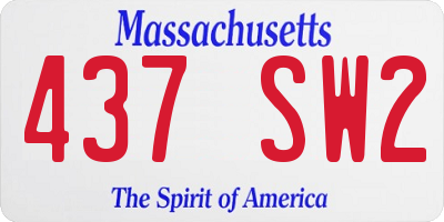 MA license plate 437SW2