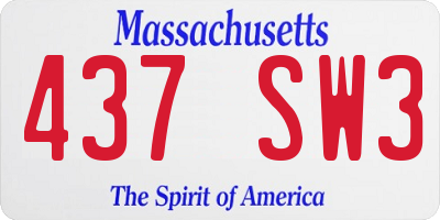 MA license plate 437SW3