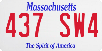 MA license plate 437SW4