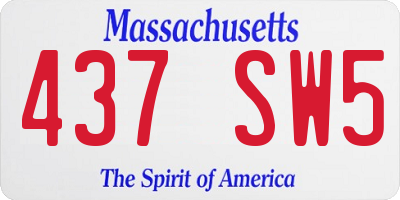 MA license plate 437SW5