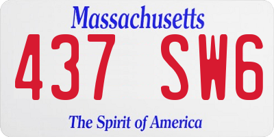 MA license plate 437SW6