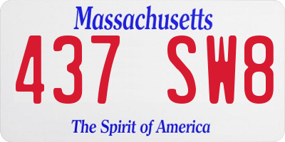 MA license plate 437SW8