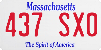 MA license plate 437SX0