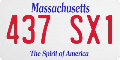 MA license plate 437SX1
