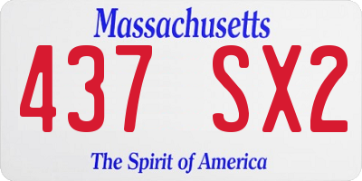 MA license plate 437SX2