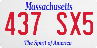 MA license plate 437SX5
