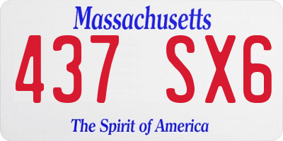 MA license plate 437SX6