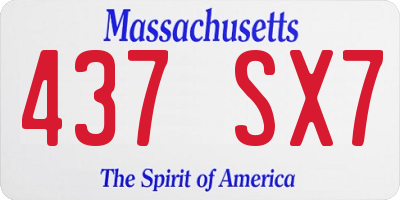 MA license plate 437SX7