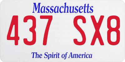 MA license plate 437SX8