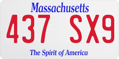 MA license plate 437SX9