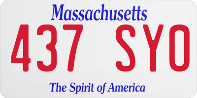 MA license plate 437SY0