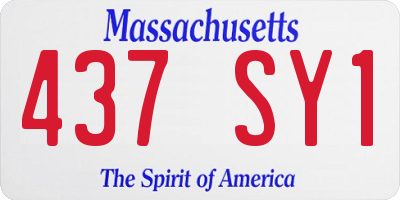MA license plate 437SY1
