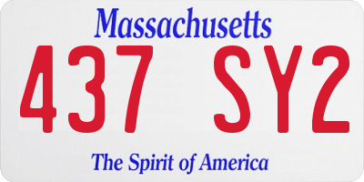 MA license plate 437SY2