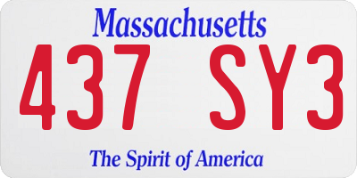 MA license plate 437SY3