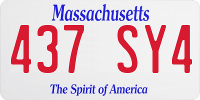 MA license plate 437SY4