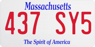 MA license plate 437SY5