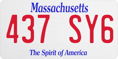 MA license plate 437SY6