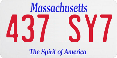 MA license plate 437SY7
