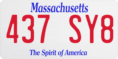MA license plate 437SY8