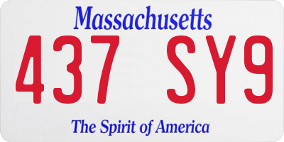 MA license plate 437SY9