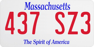 MA license plate 437SZ3