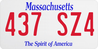 MA license plate 437SZ4