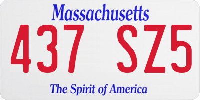 MA license plate 437SZ5