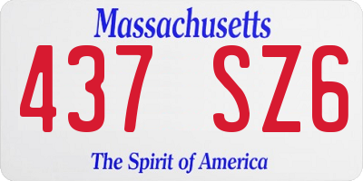 MA license plate 437SZ6