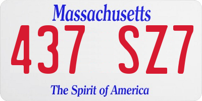 MA license plate 437SZ7
