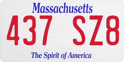 MA license plate 437SZ8