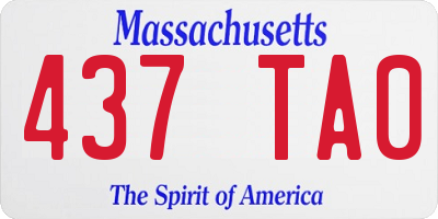 MA license plate 437TA0