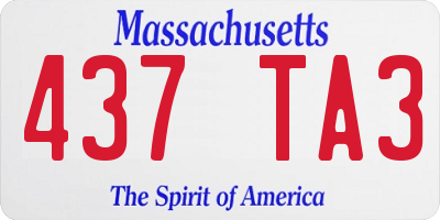 MA license plate 437TA3