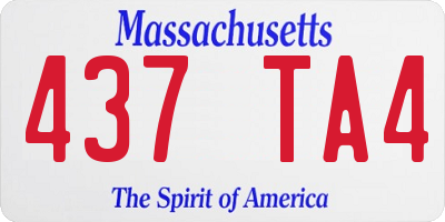 MA license plate 437TA4