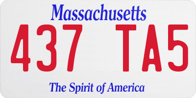 MA license plate 437TA5