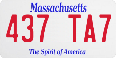 MA license plate 437TA7