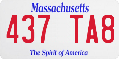 MA license plate 437TA8