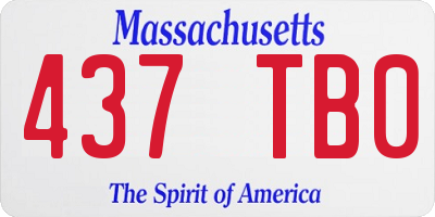 MA license plate 437TB0