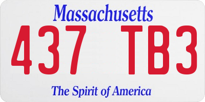 MA license plate 437TB3