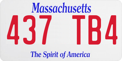 MA license plate 437TB4