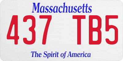 MA license plate 437TB5