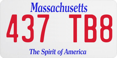 MA license plate 437TB8
