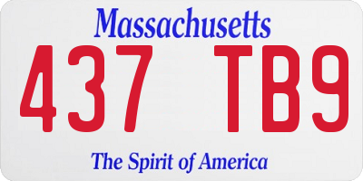MA license plate 437TB9