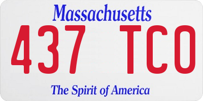 MA license plate 437TC0