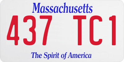 MA license plate 437TC1