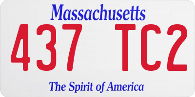 MA license plate 437TC2