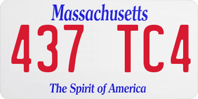 MA license plate 437TC4