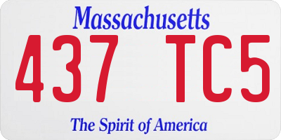 MA license plate 437TC5