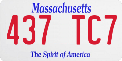 MA license plate 437TC7