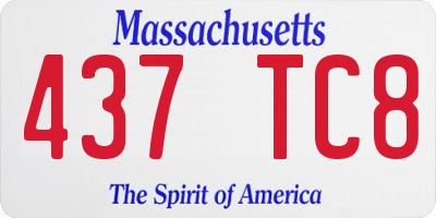 MA license plate 437TC8