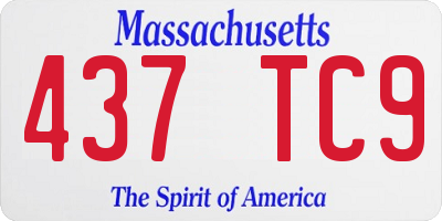 MA license plate 437TC9